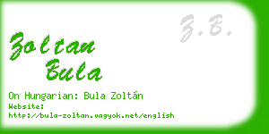 zoltan bula business card